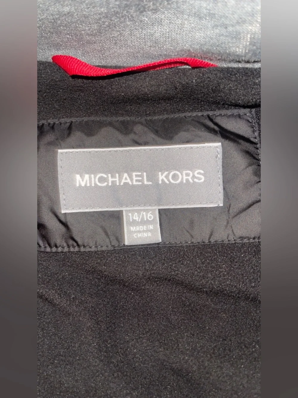 Michael Kors Boys Hooded Puffer Jacket Size 14–16 Black Winter Quilted Coat